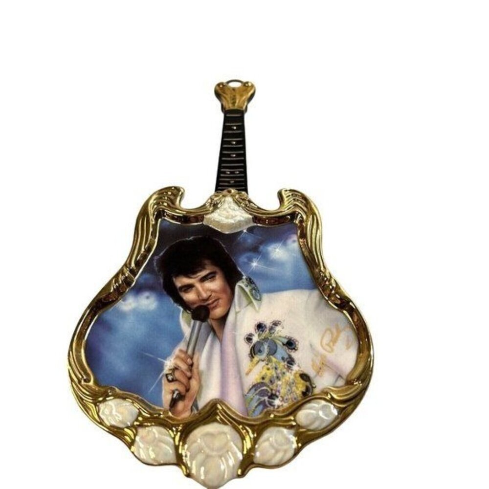 Elvis Presley Entertainer of the Century Guitar Plate COA 1974 The Vegas Legend